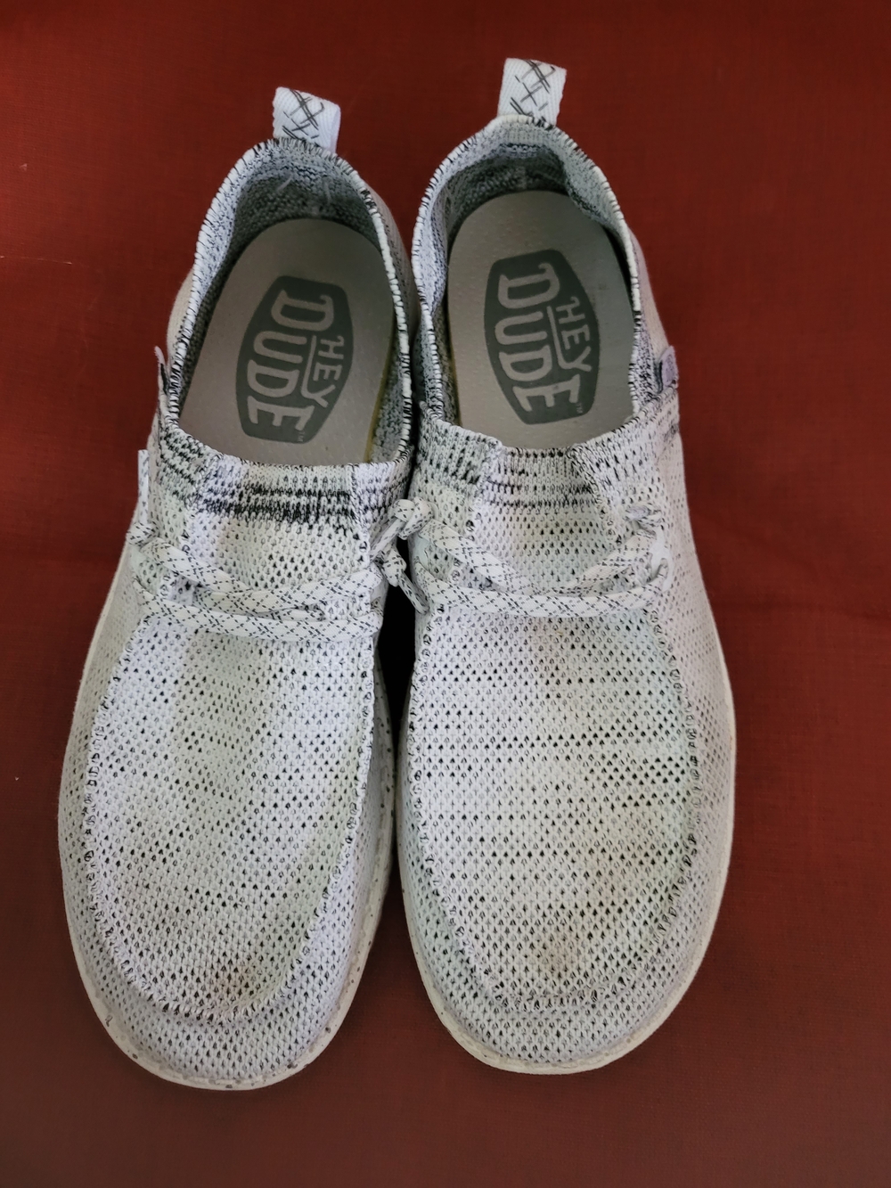 Hey Dude Womens Slip-On Sneakers in Light Gray